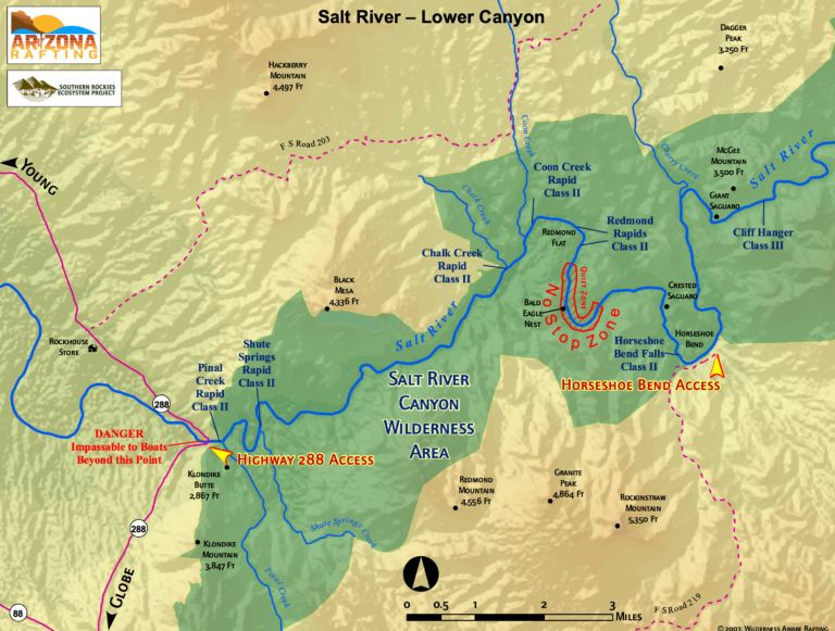 Salt River Map - Salt River Arizona Map - Arizona Rafting