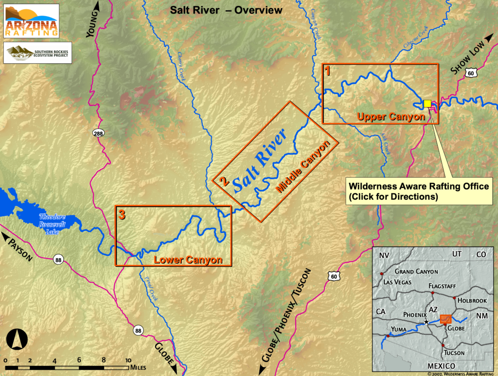 A map of the Salt River Canyon