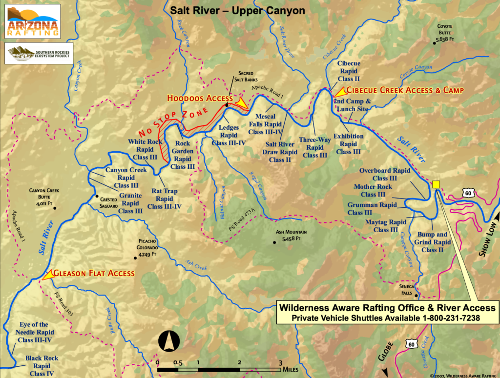 A map of the Upper Salt River Canyon