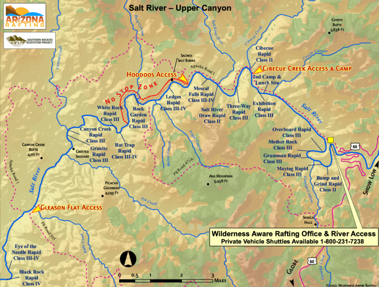 Salt River Map - Salt River Arizona Map - Arizona Rafting