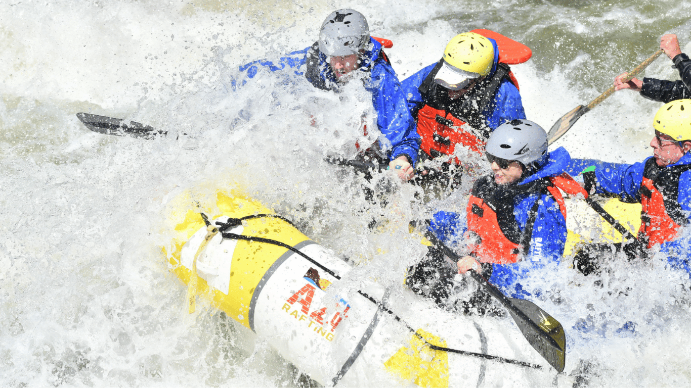 Rafters in a rapid on salt river. 