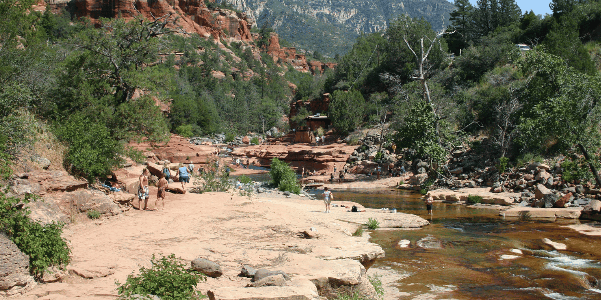 Swimming at slide rock state park arizona.