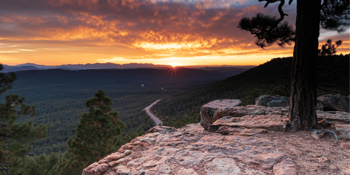 Mogollan rim sunset in arizona.