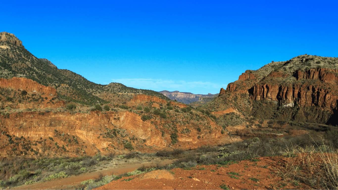 view of the salt river in arizona from route 66