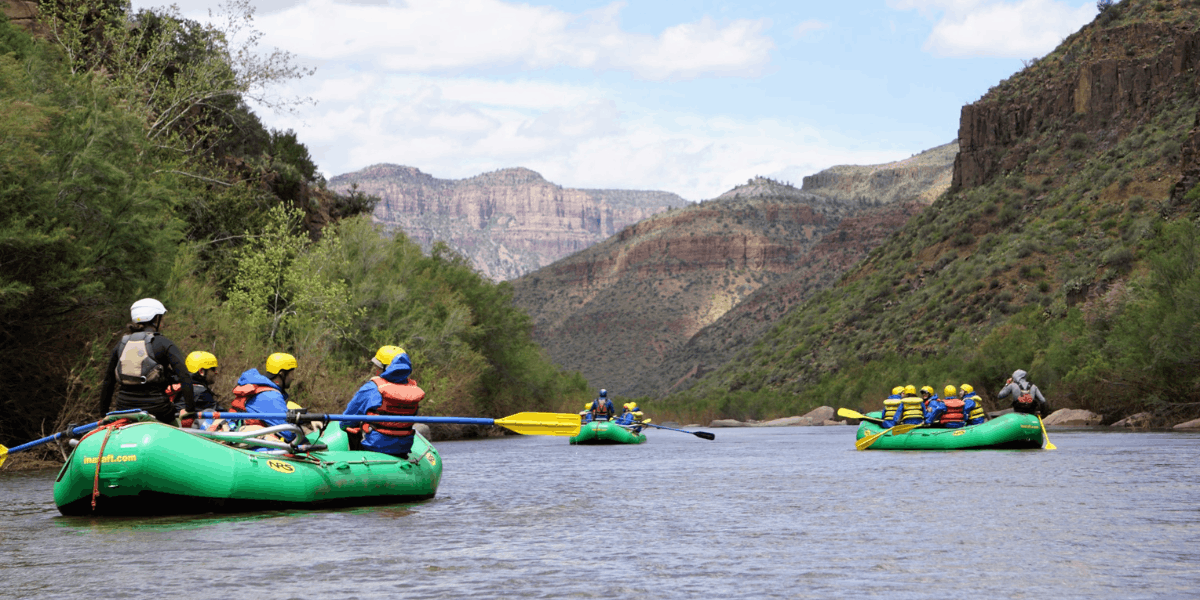 rafters going down the salt river, about 3 hours from sedona